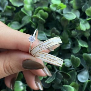 Par de aliança 5mm em prata