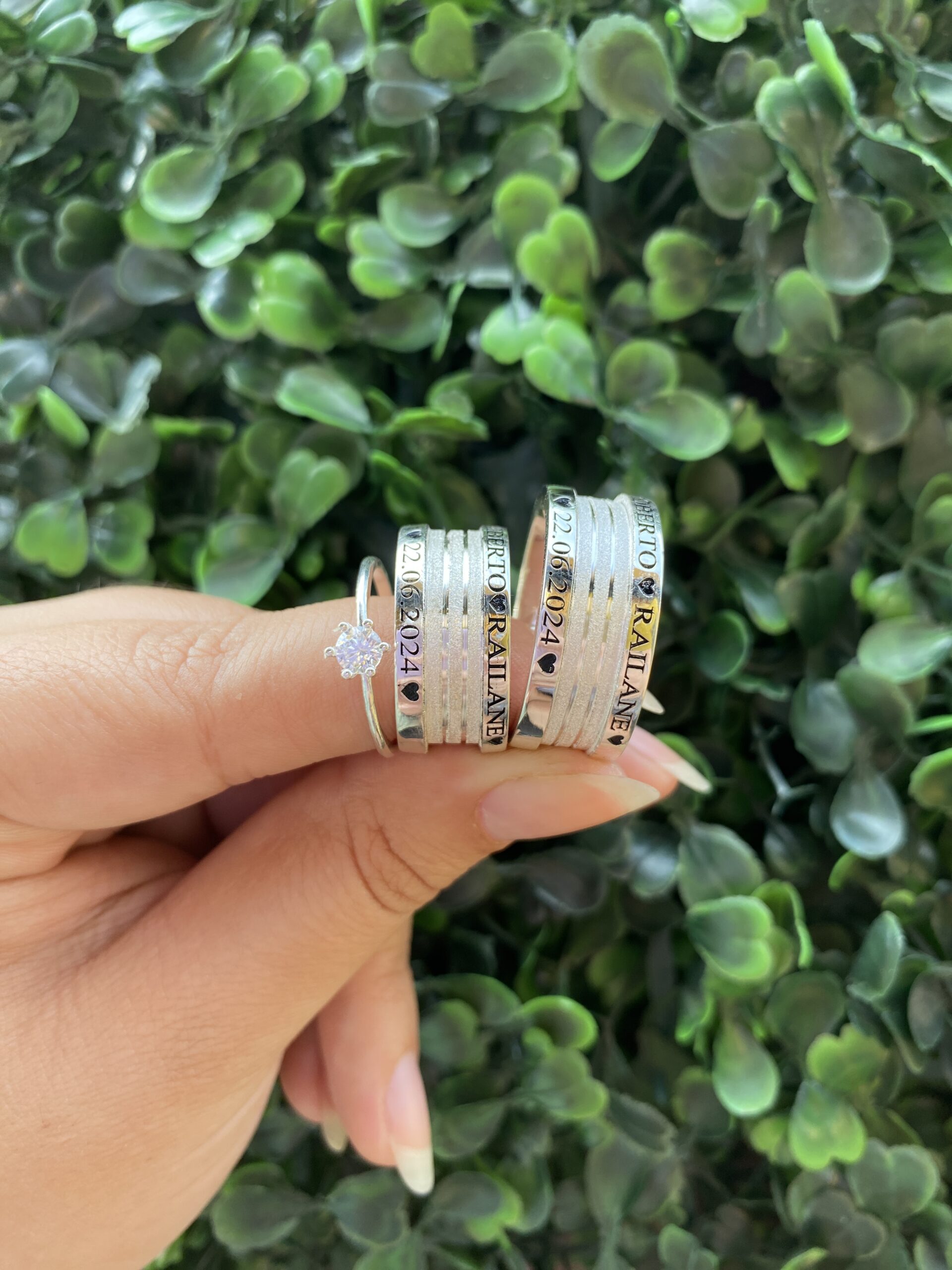 Par de aliança 10mm em prata - Imagem 4