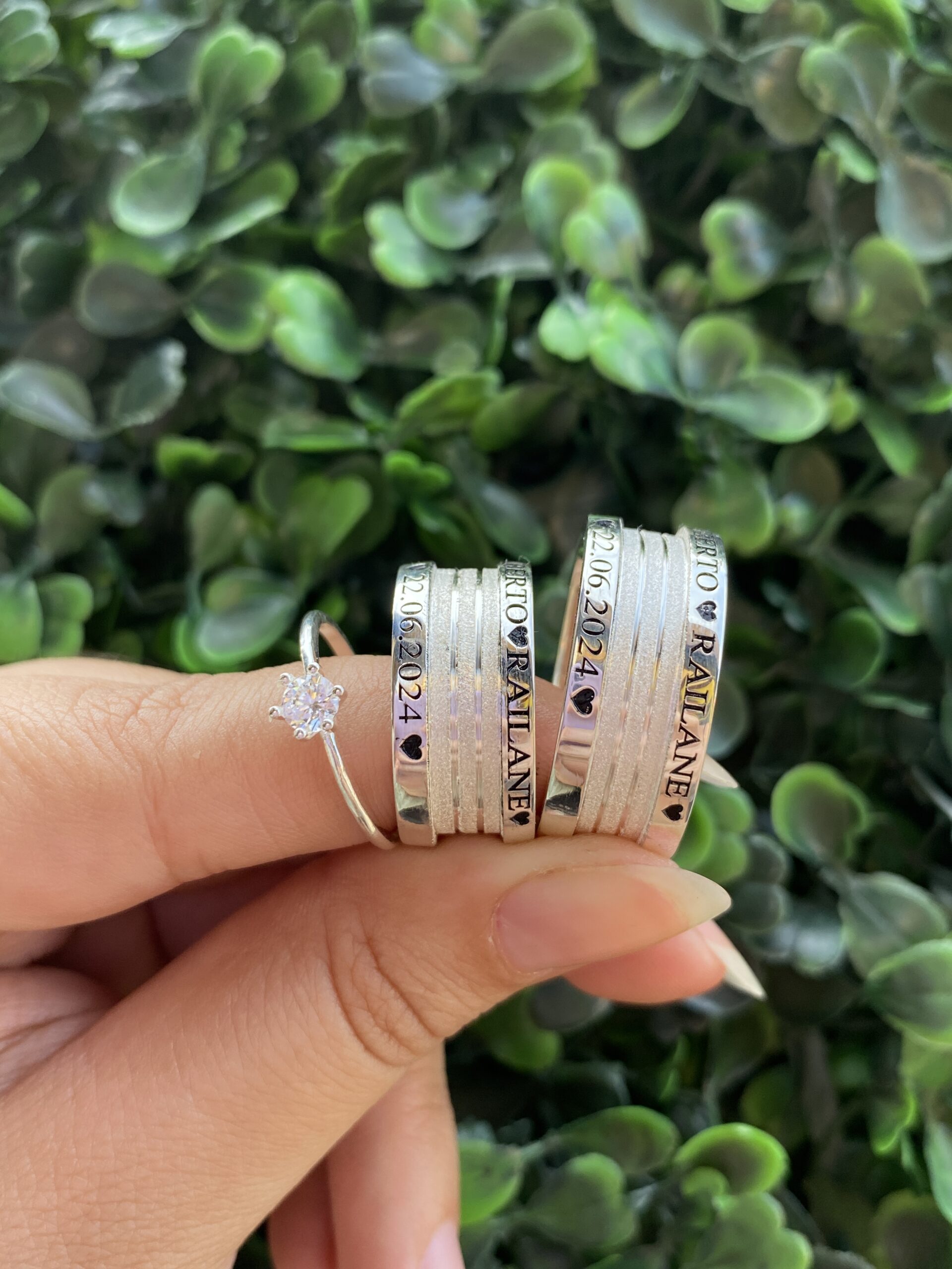 Par de aliança 10mm em prata - Imagem 3