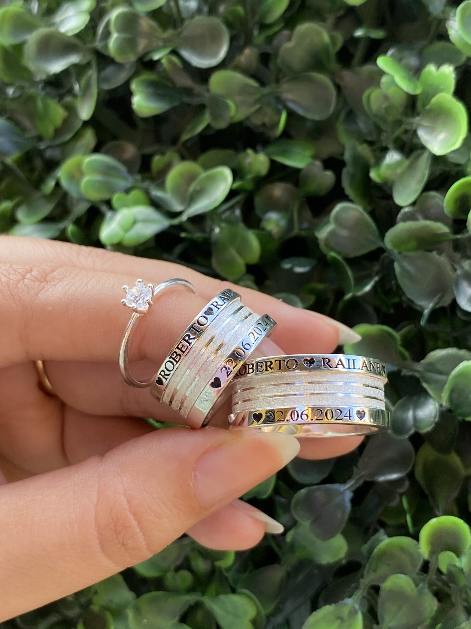 Par de aliança 10mm em prata