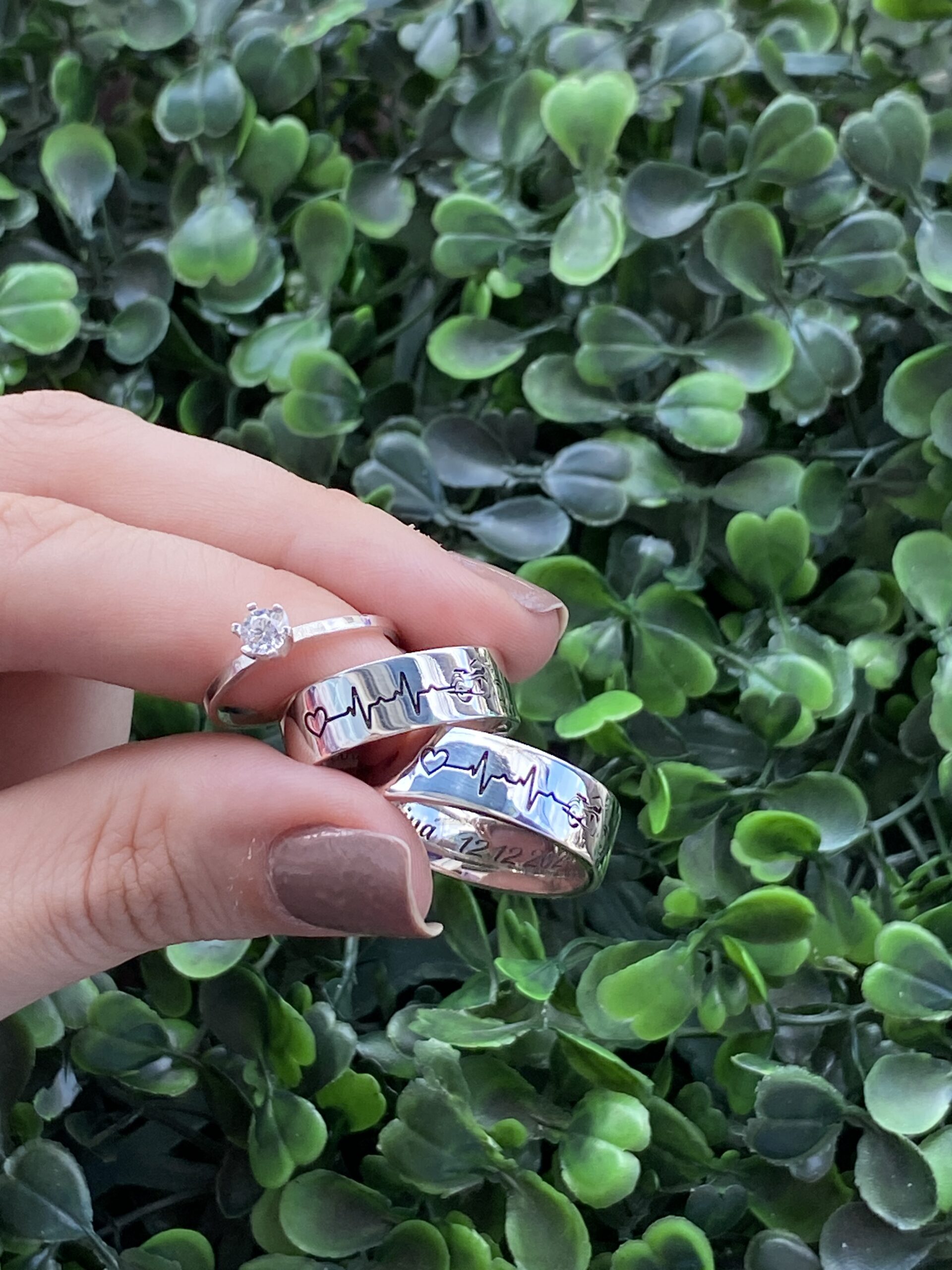 Par de aliança 6mm em prata - Imagem 2