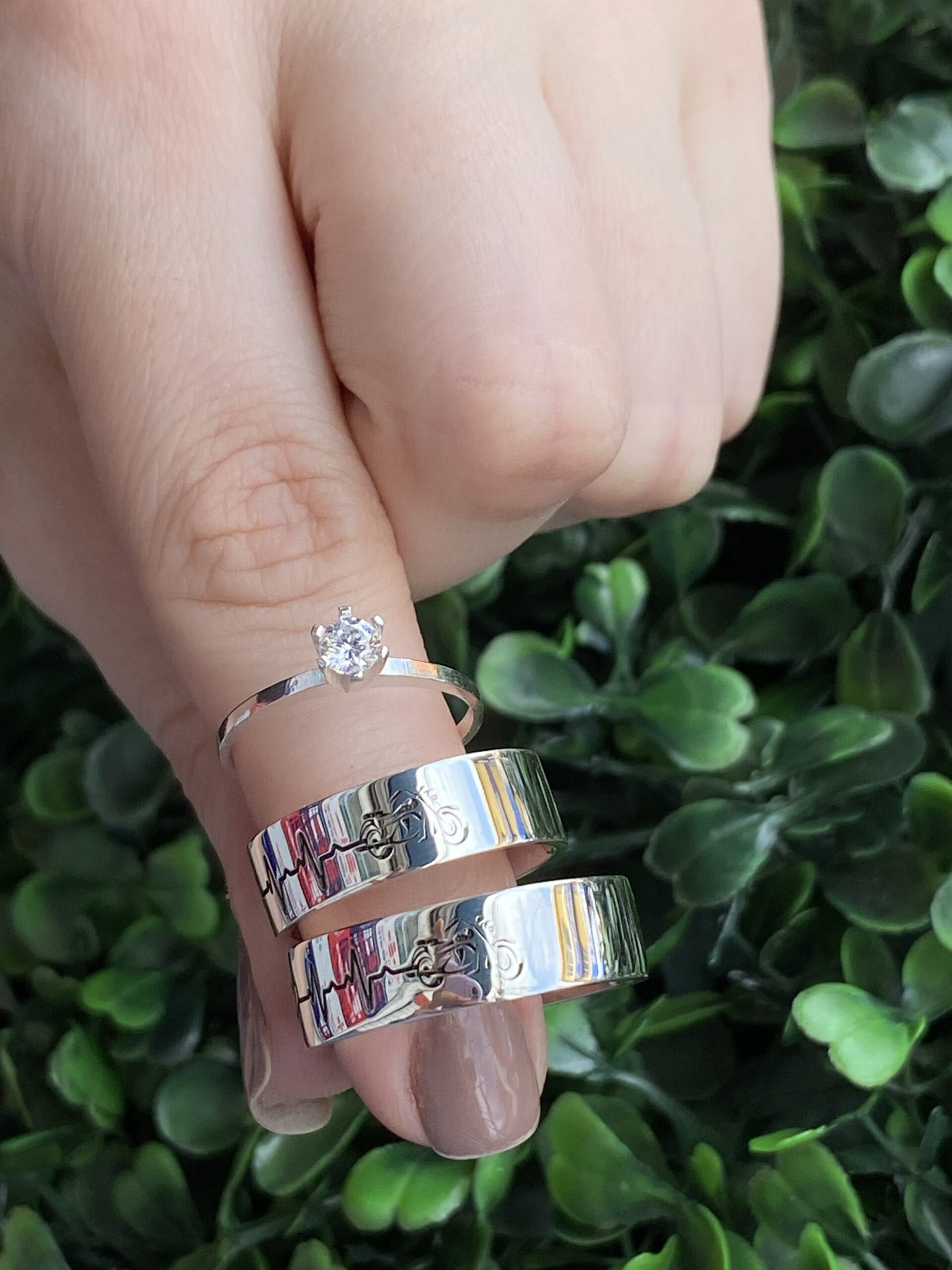 Par de aliança 6mm em prata - Imagem 3