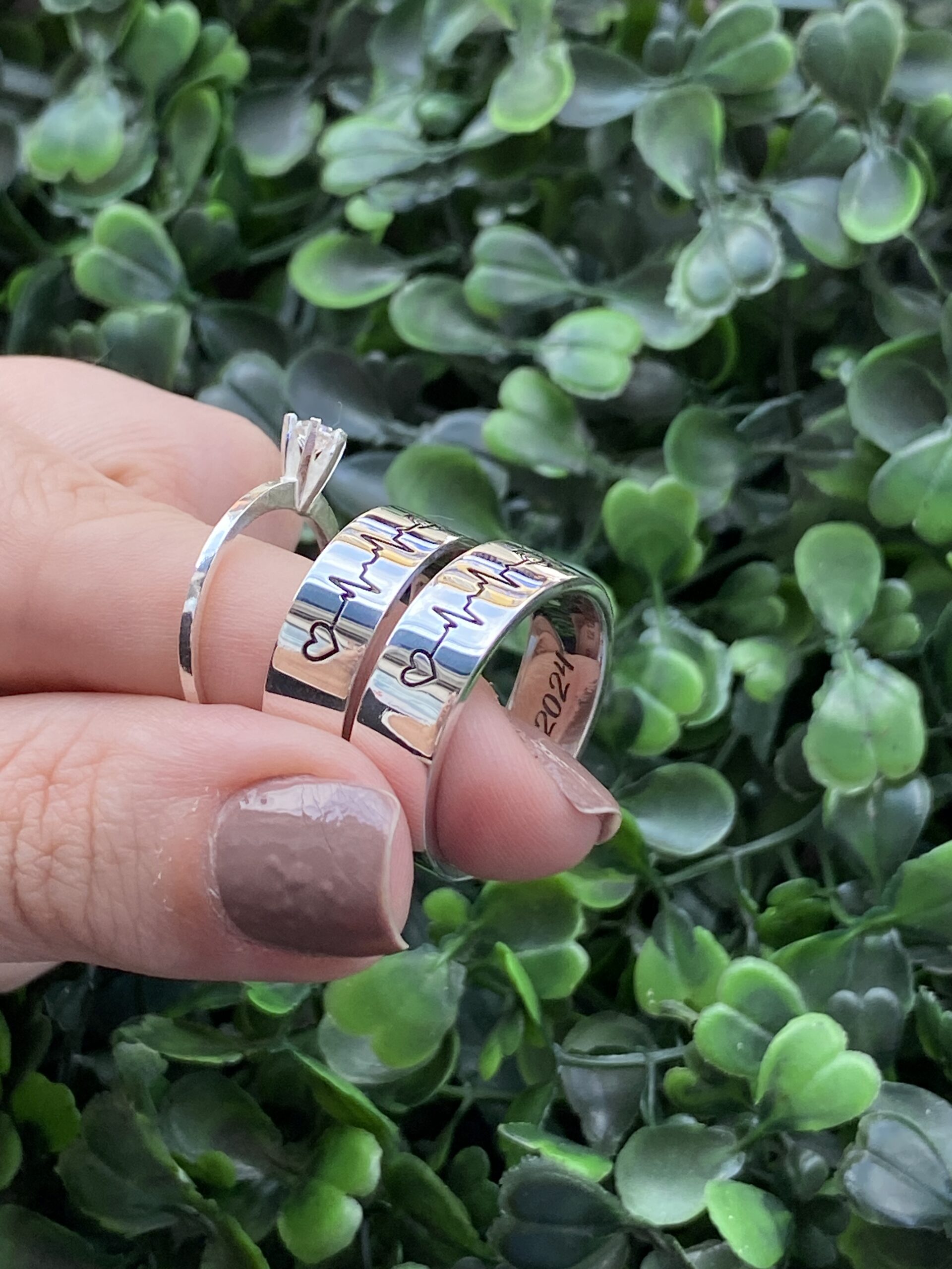 Par de aliança 6mm em prata