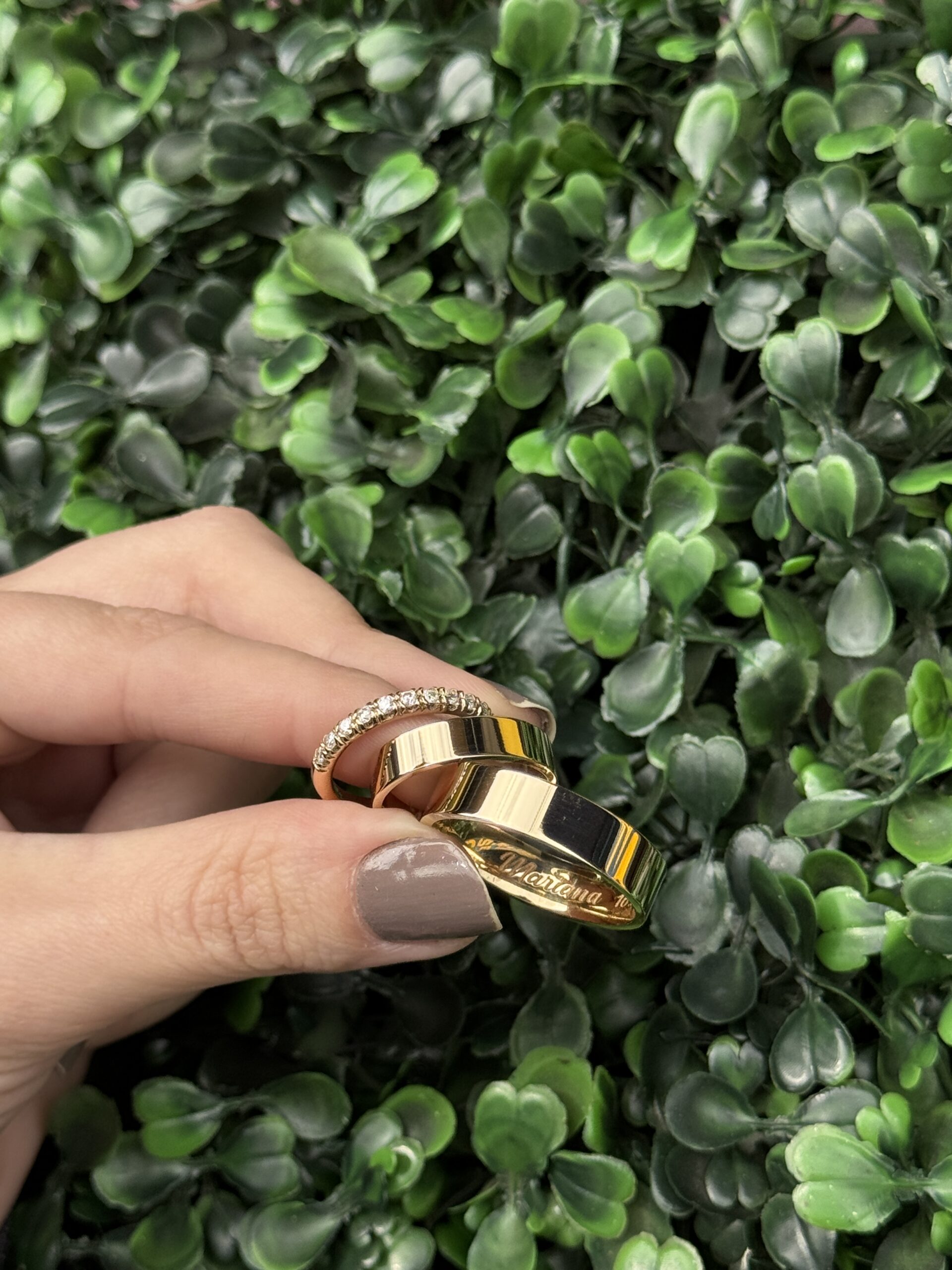 Par de aliança 6mm + meia aliança em ouro - Imagem 3