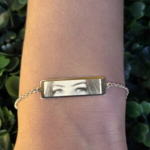 Pulseira prata foto gravação