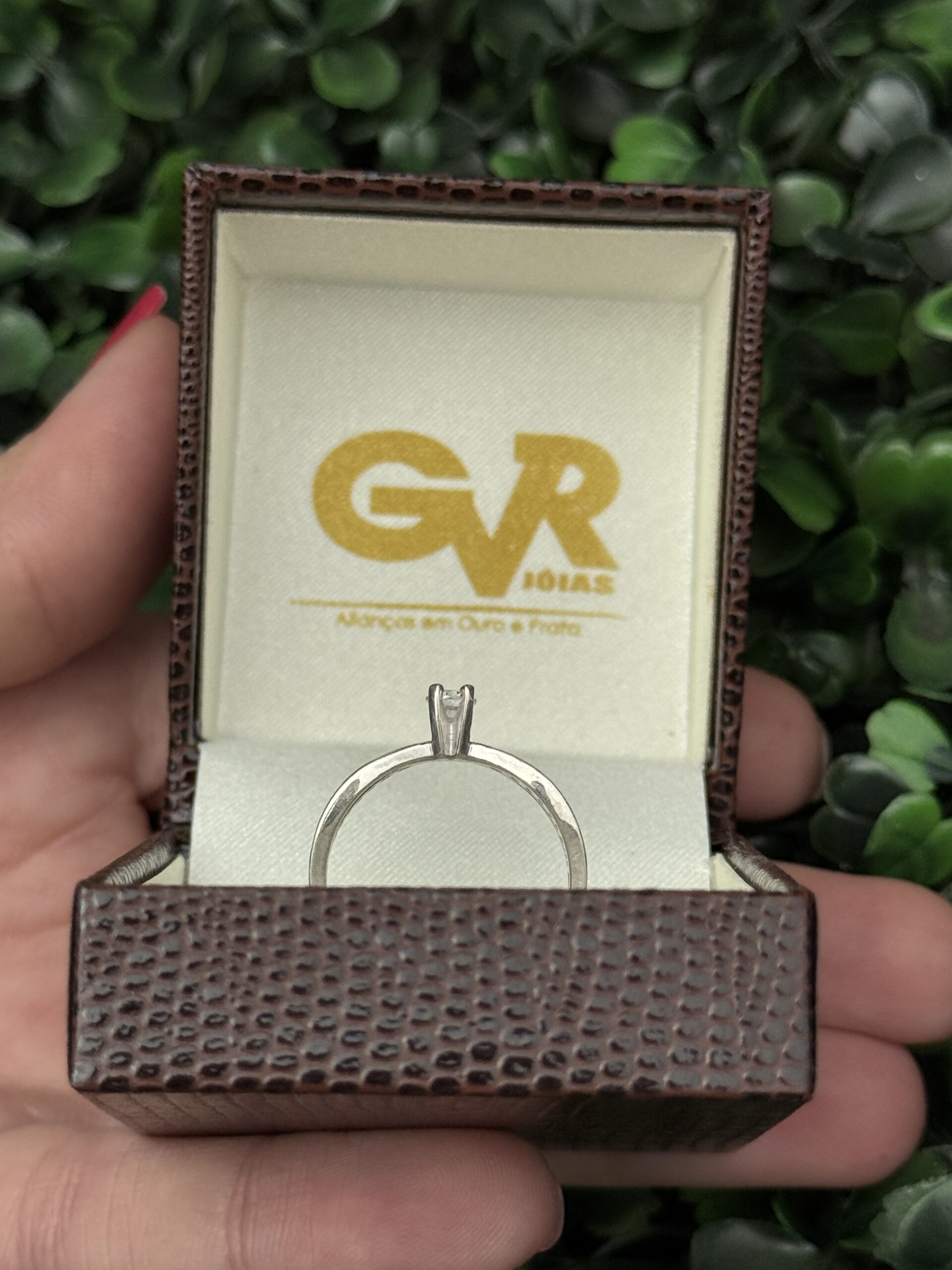 Solitário em prata cravejado - Imagem 2