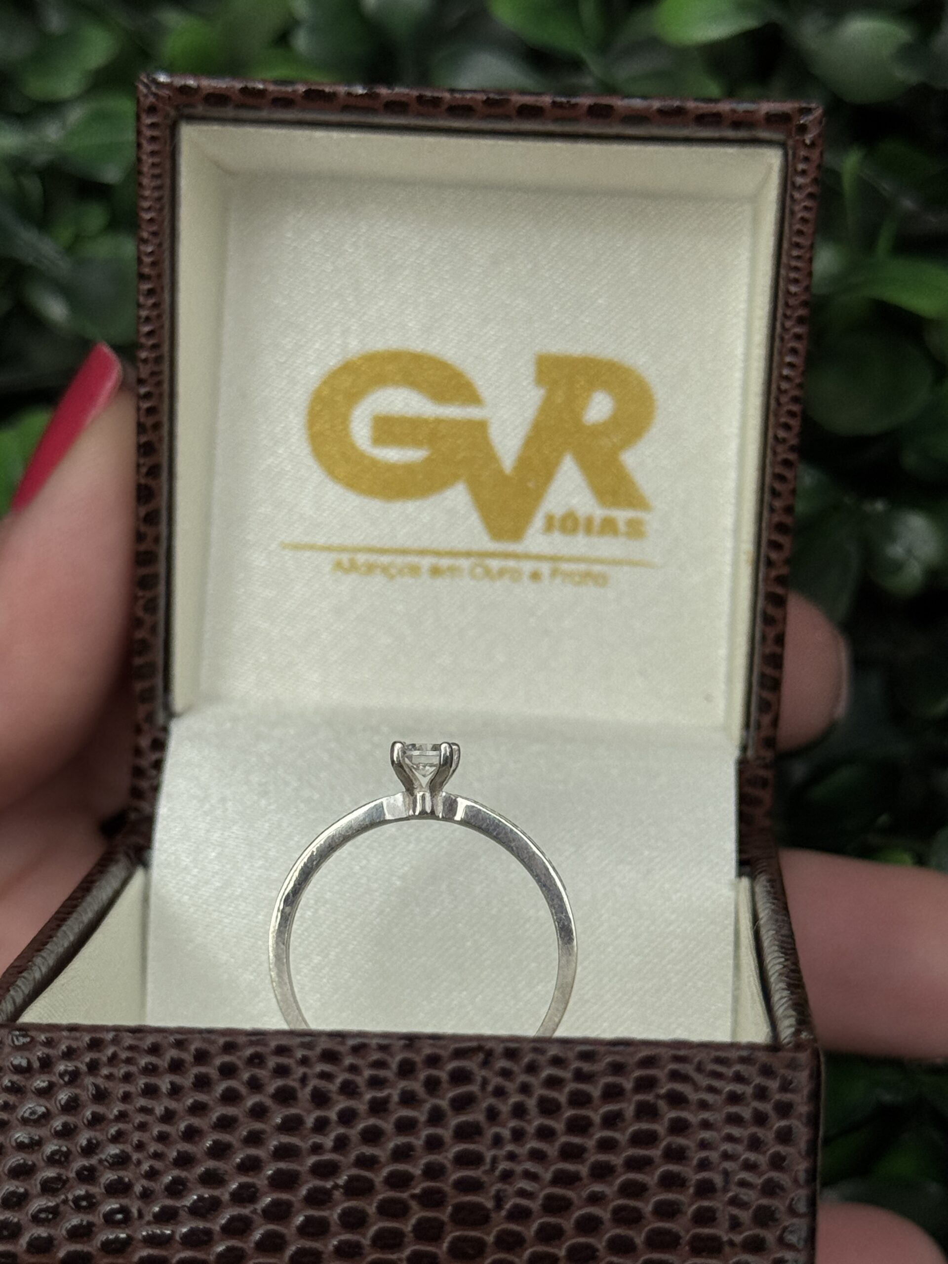 Solitário em prata cravejado - Imagem 2