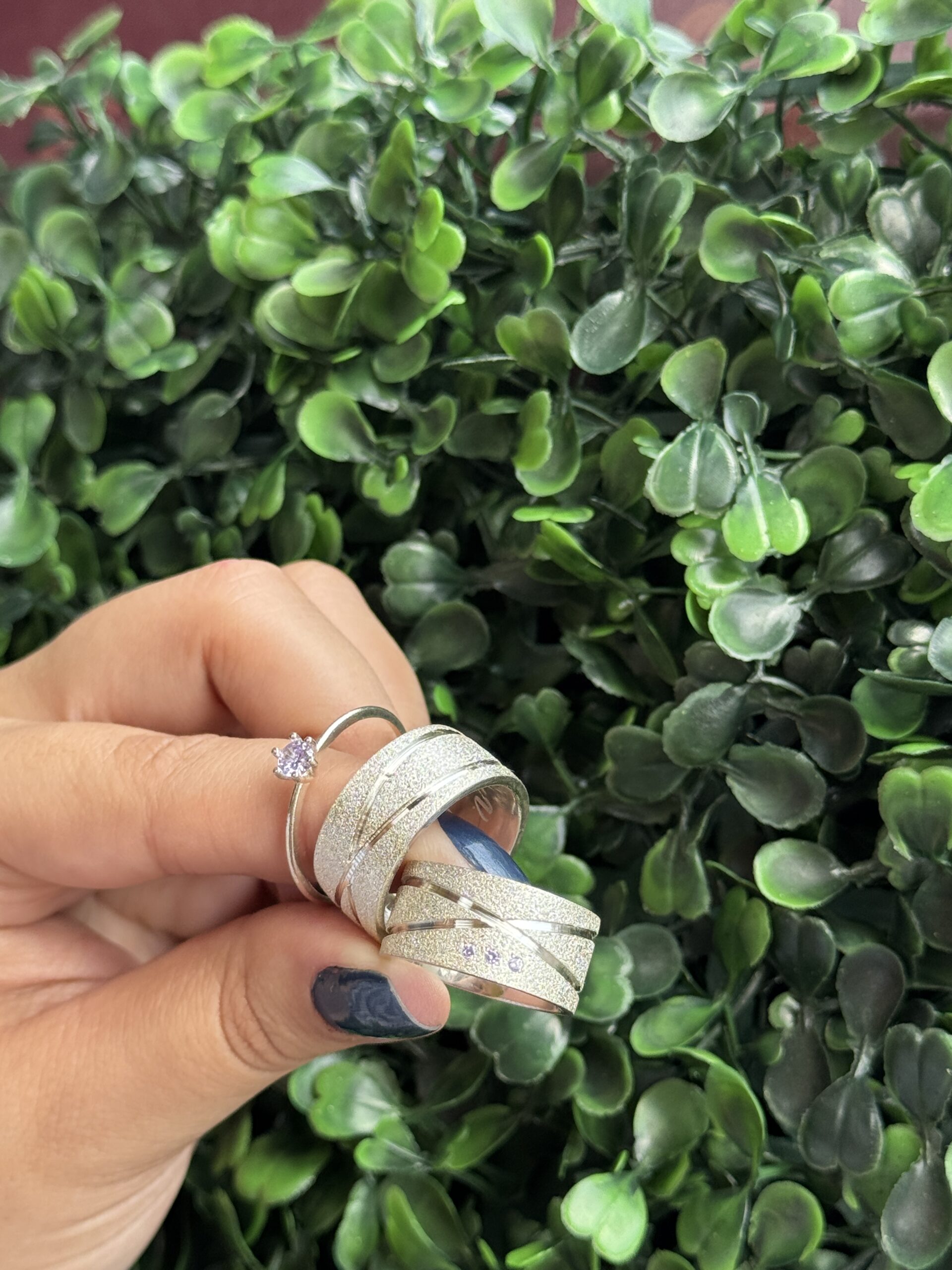 Par de aliança 10mm em prata - Imagem 2