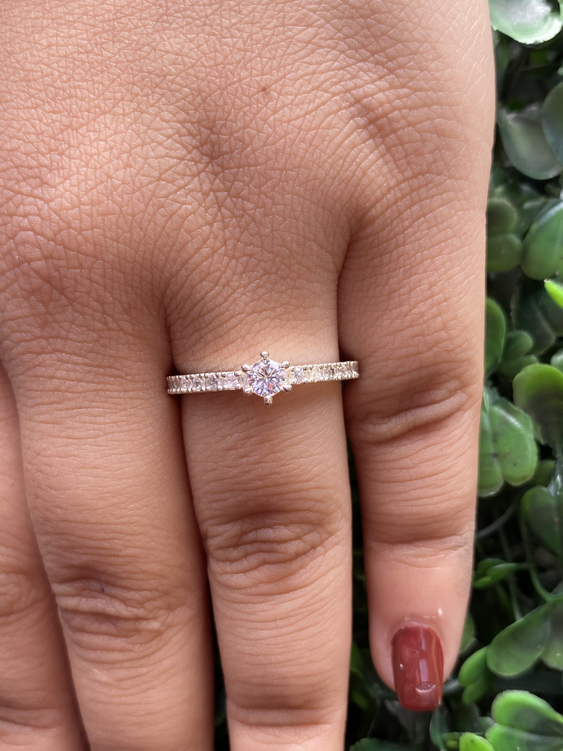 Solitário em prata cravejado - Imagem 4