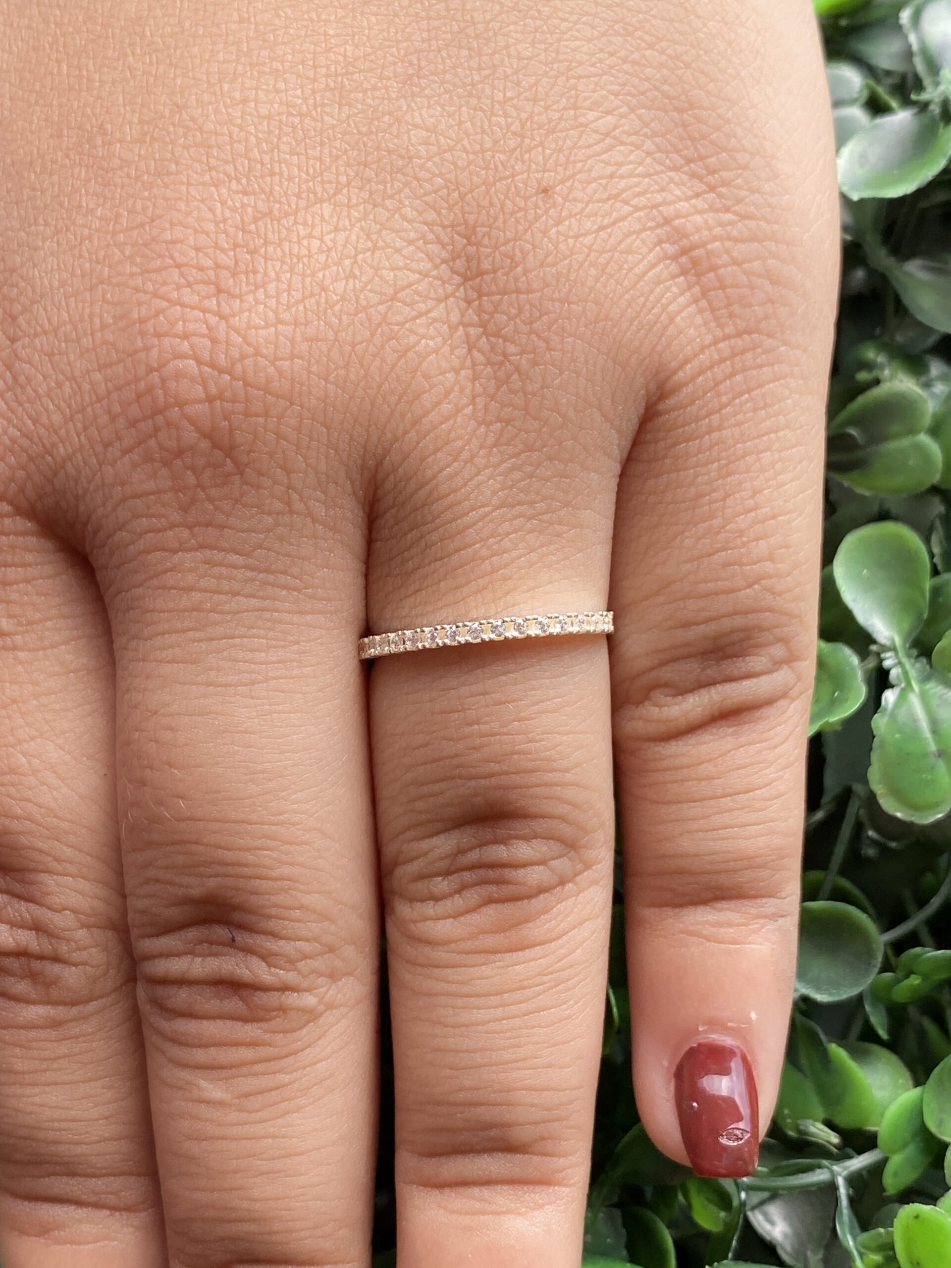 Meia aliança em prata cravejada - Imagem 3