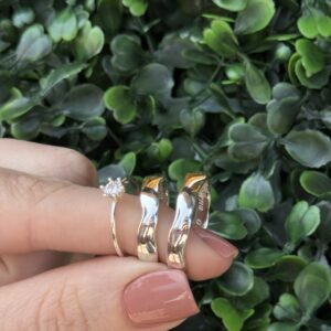 Par de aliança 4mm em prata