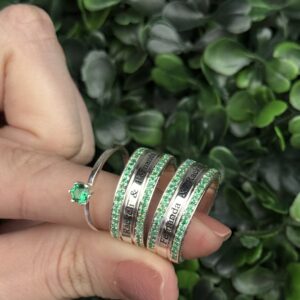 Par de aliança 7 em prata