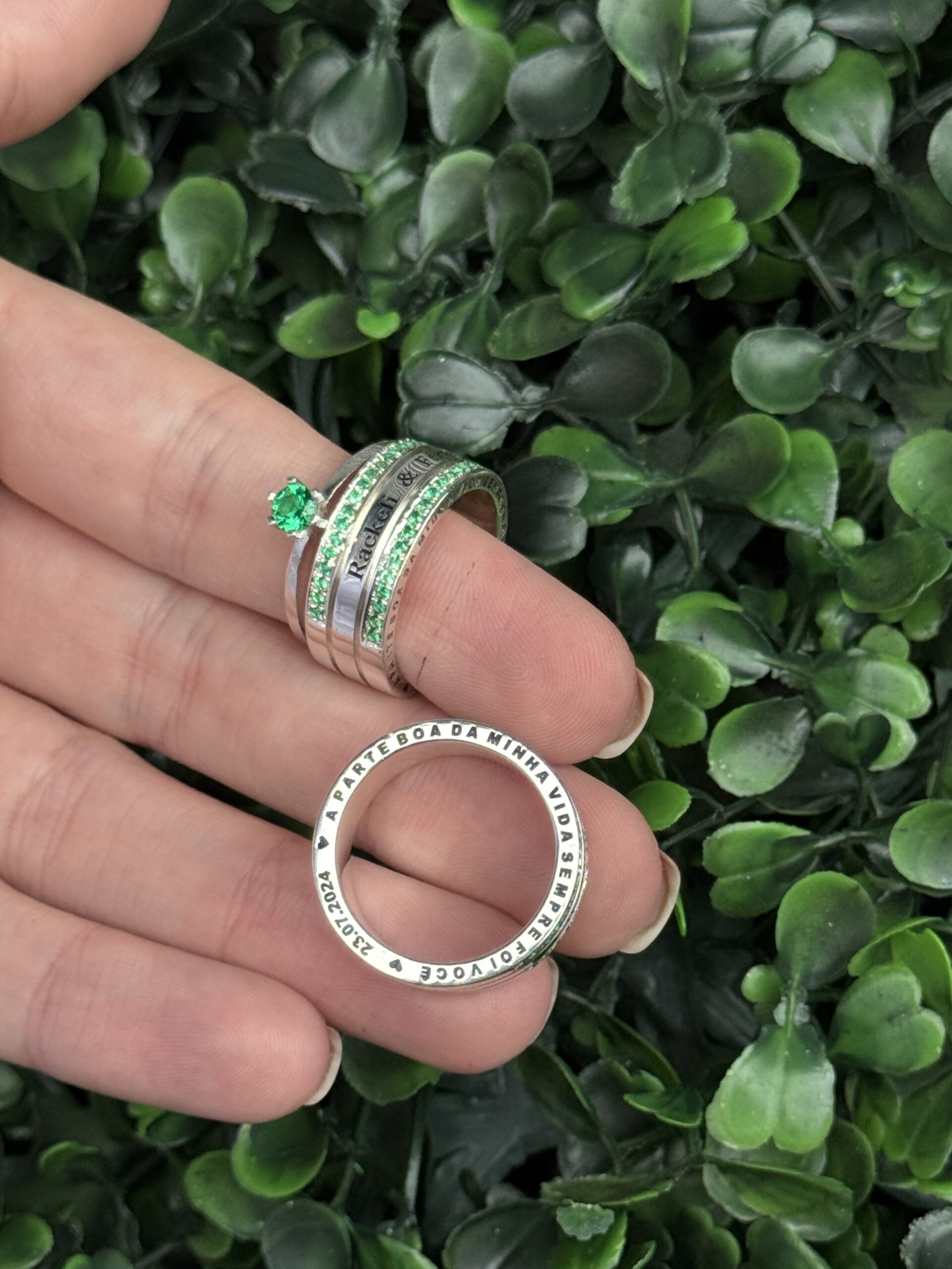 Par de aliança 7 em prata - Imagem 3