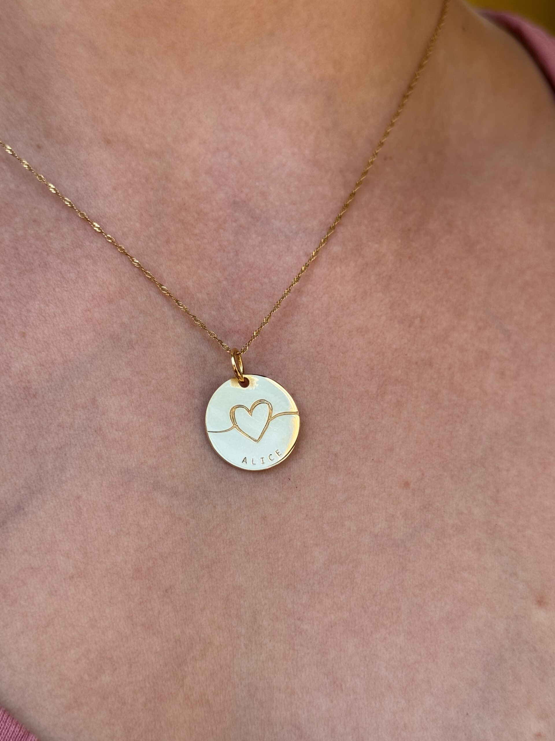 Pingente nome filha(o) ouro 18k - Imagem 5