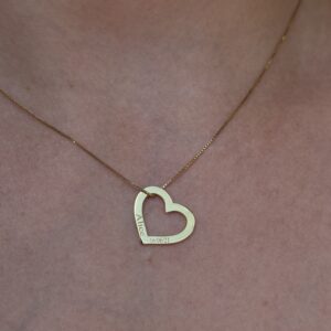 Pingente coração com nome em ouro 18k