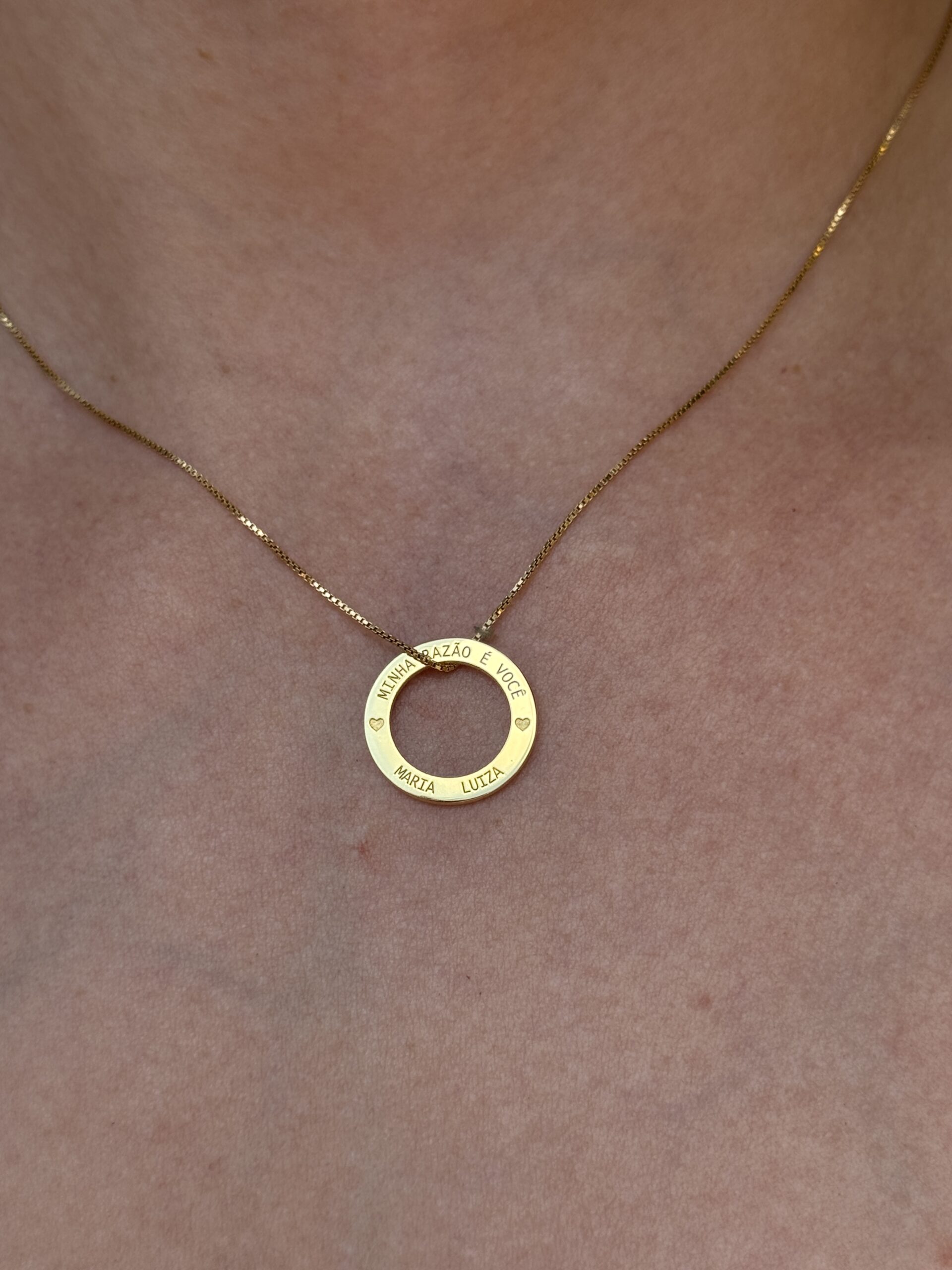 Pingente redondo em ouro 18k - minha razão - Imagem 5