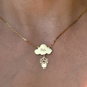 Pingente canga simples em ouro 18k - nuvem