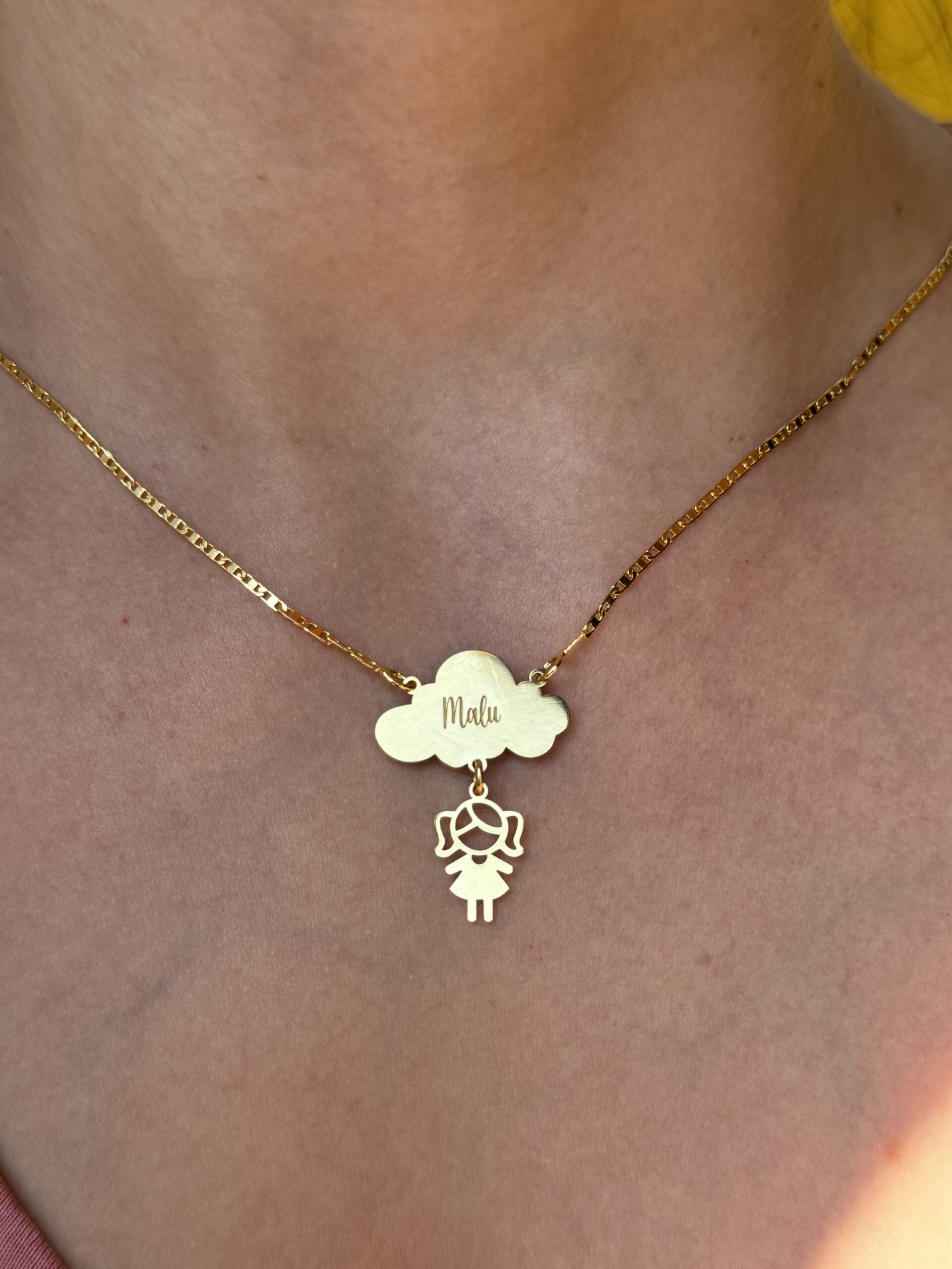 Pingente canga simples em ouro 18k - nuvem - Imagem 4