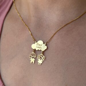 Pingente canga dupla em ouro 18k - nuvem