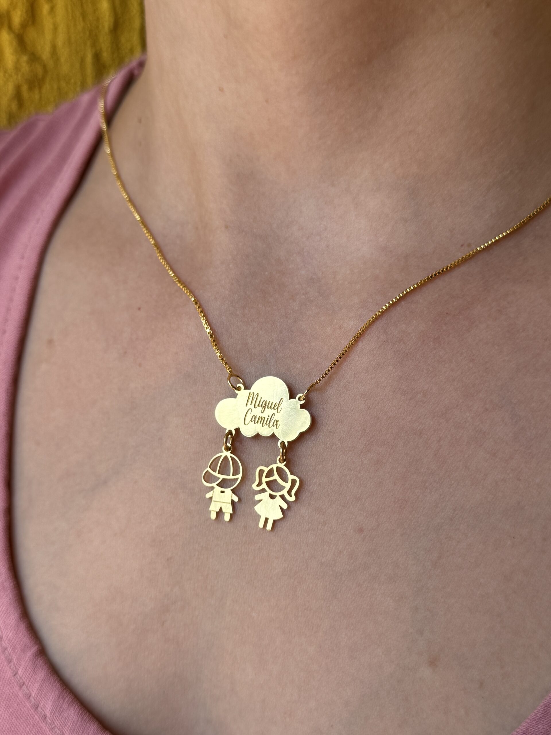 Pingente canga dupla em ouro 18k - nuvem - Imagem 5