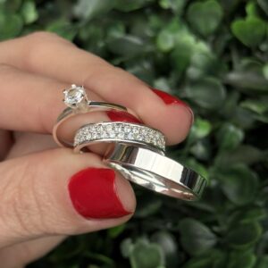 Par de aliança 4mm em prata