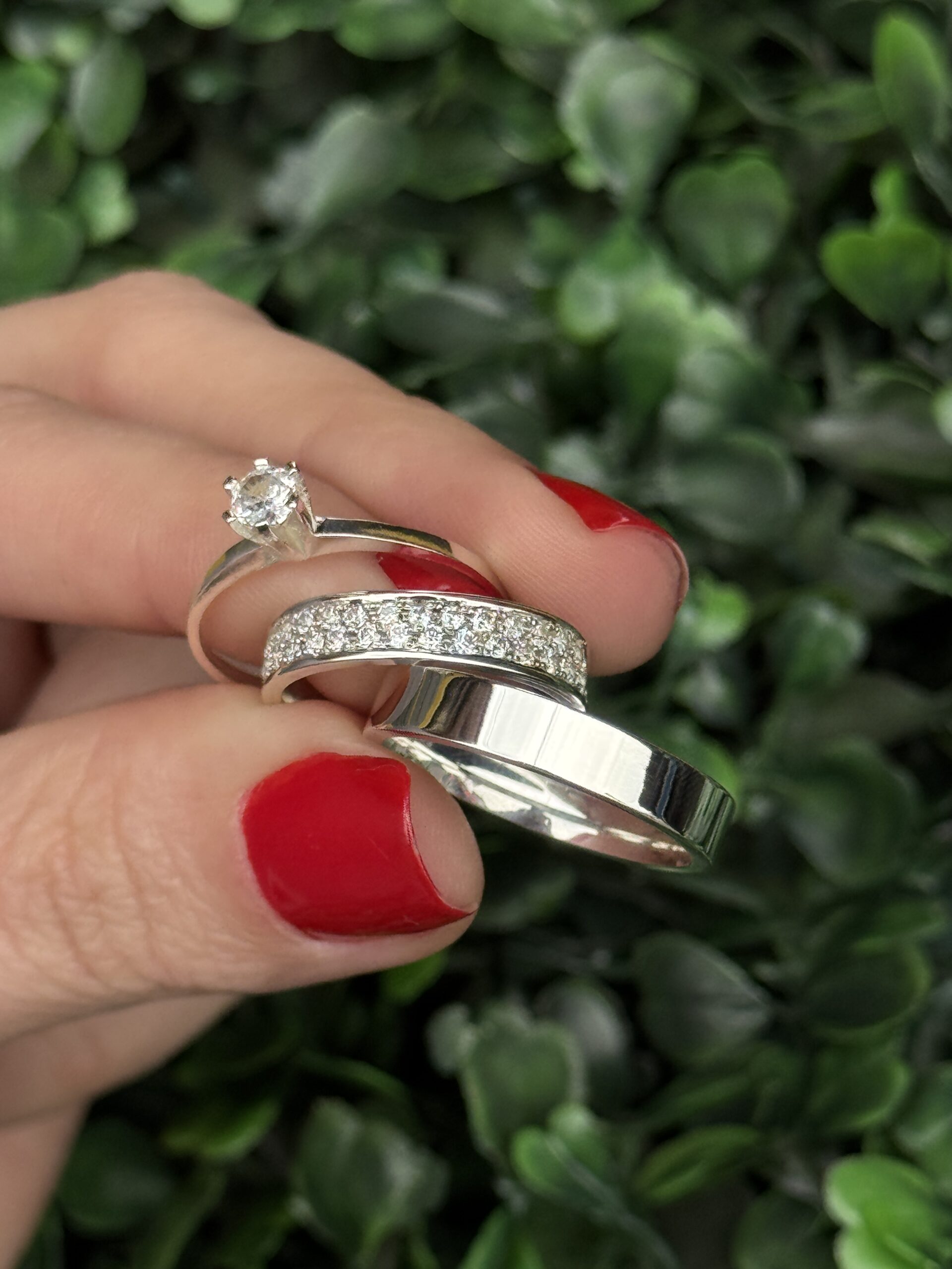 Par de aliança 4mm em prata