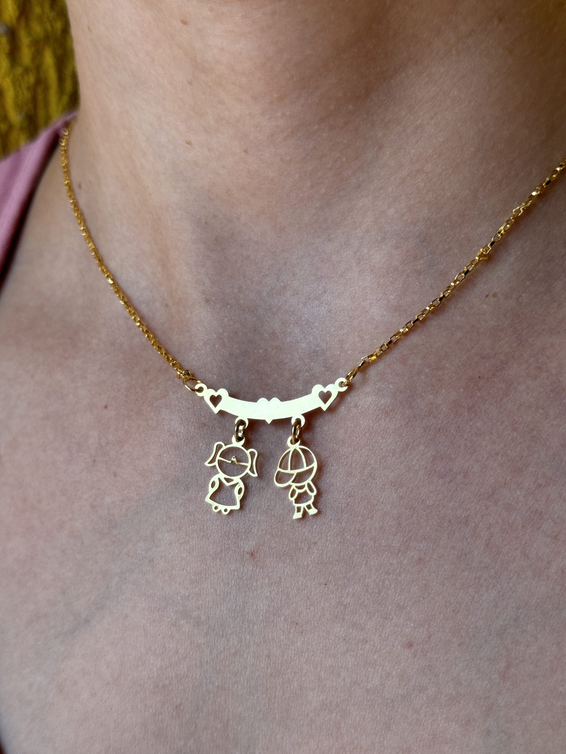 Pingente canga dupla em ouro 18k - coração - Imagem 4