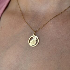 Pingente Maria e Menino Jesus em ouro 18k