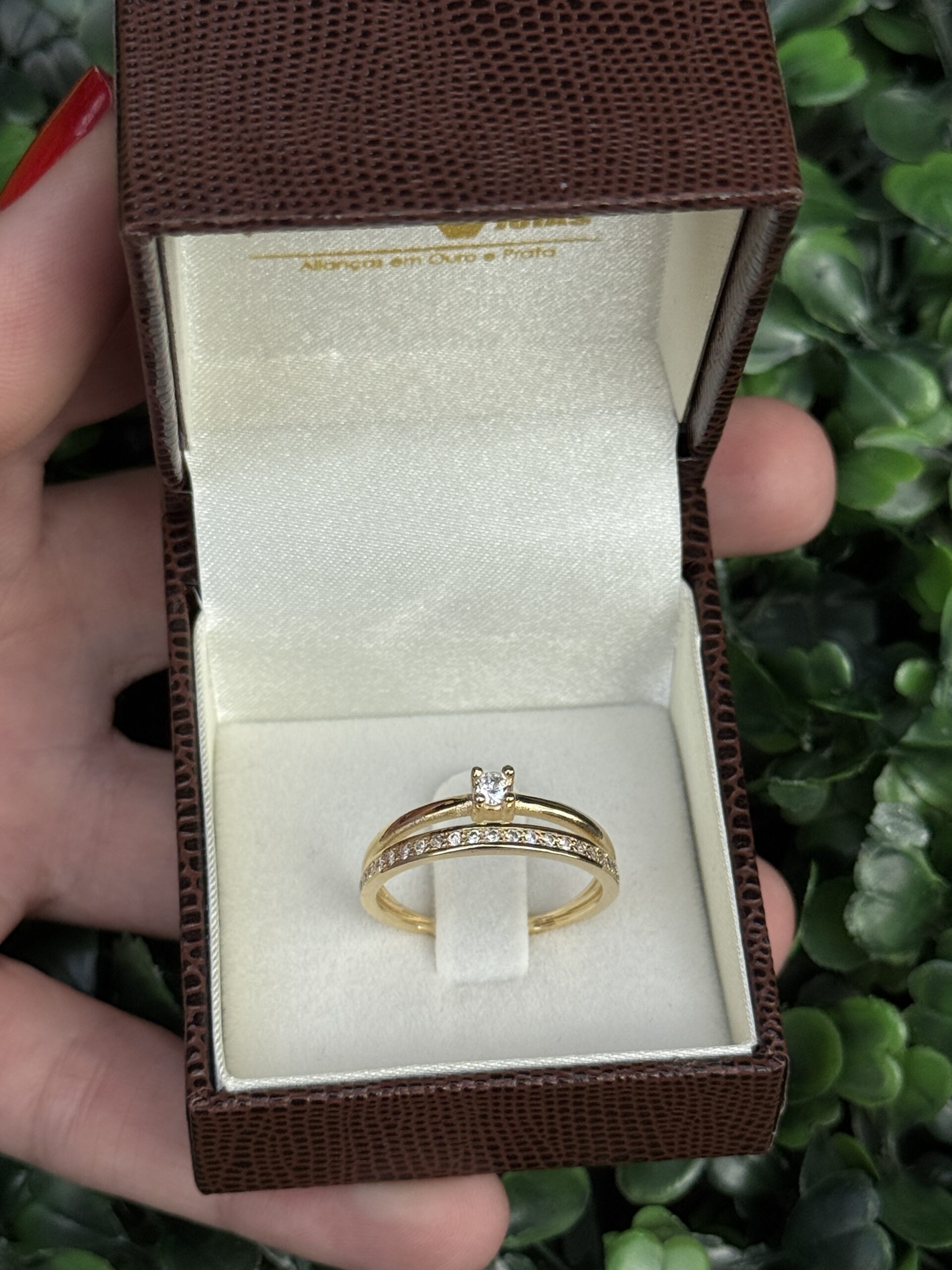 Solitário aparador em ouro18k - Imagem 2