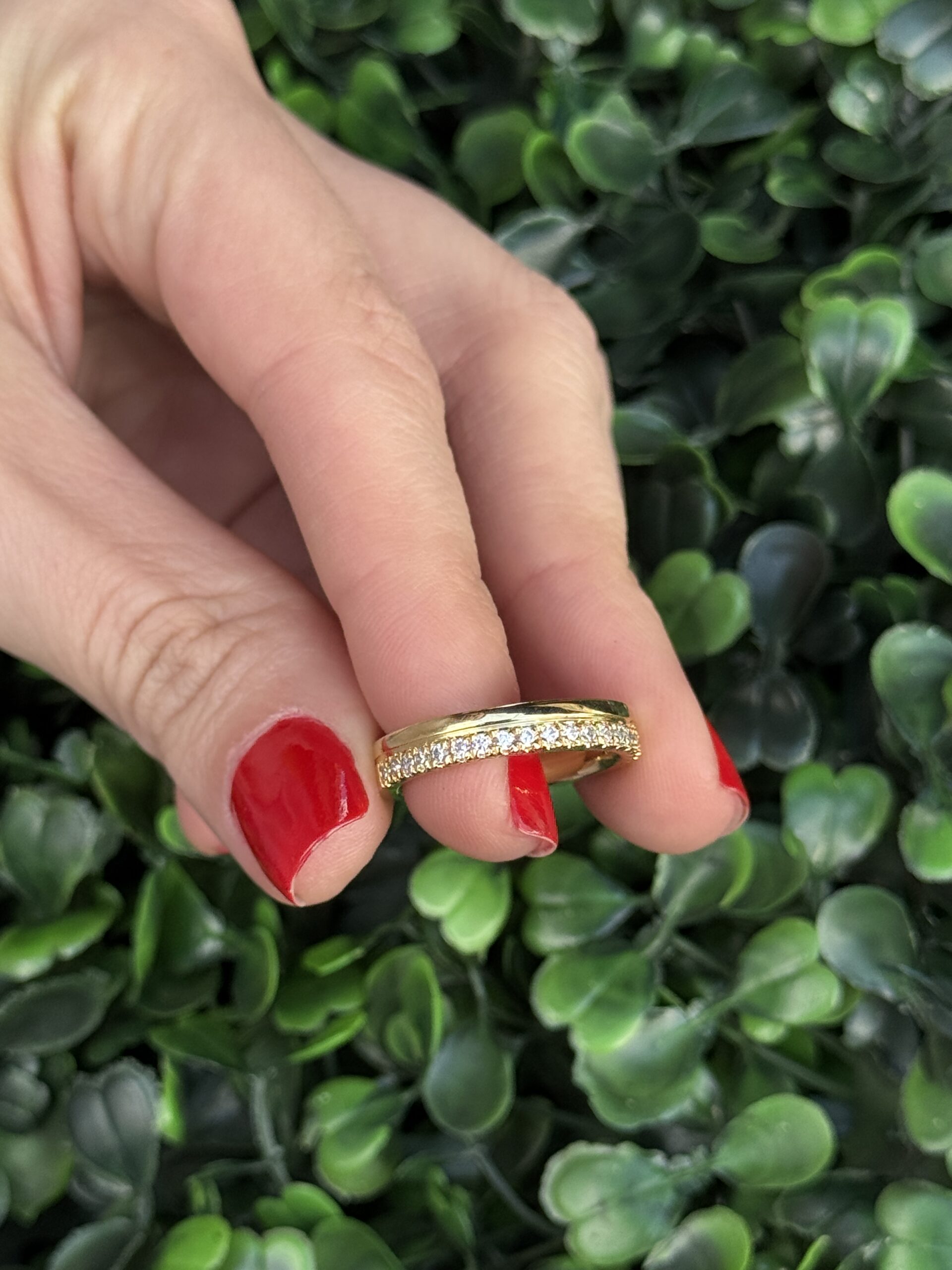 Meia aliança em ouro 18k - Imagem 7