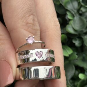 Par de aliança 7mm em prata