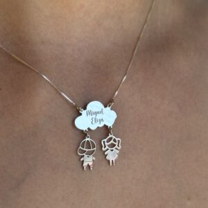 Pingente canga dupla em prata – nuvem