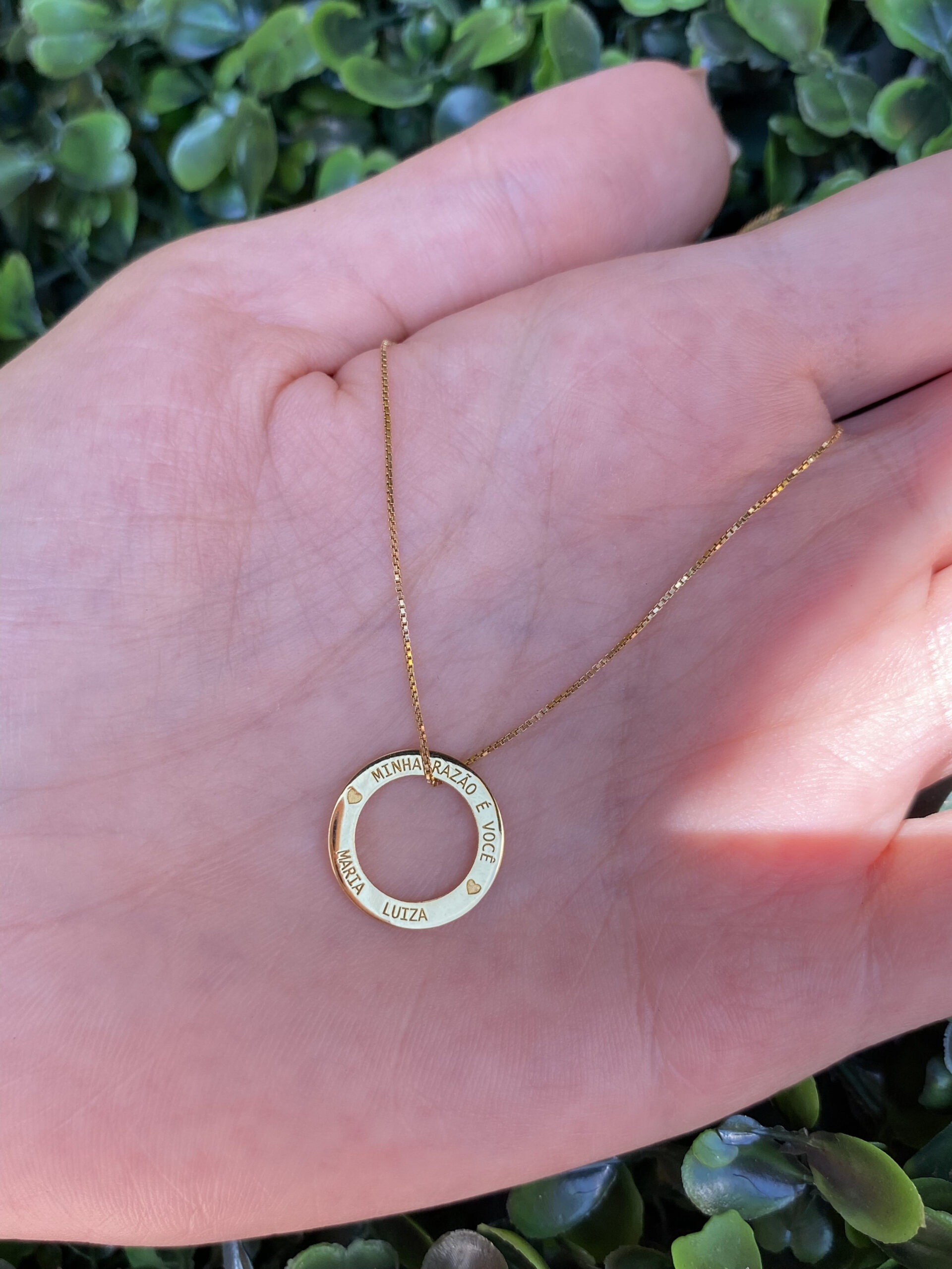 Pingente redondo em ouro 18k - minha razão - Imagem 3