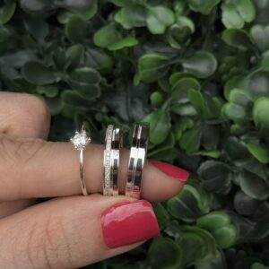 Par de aliança 4mm em prata