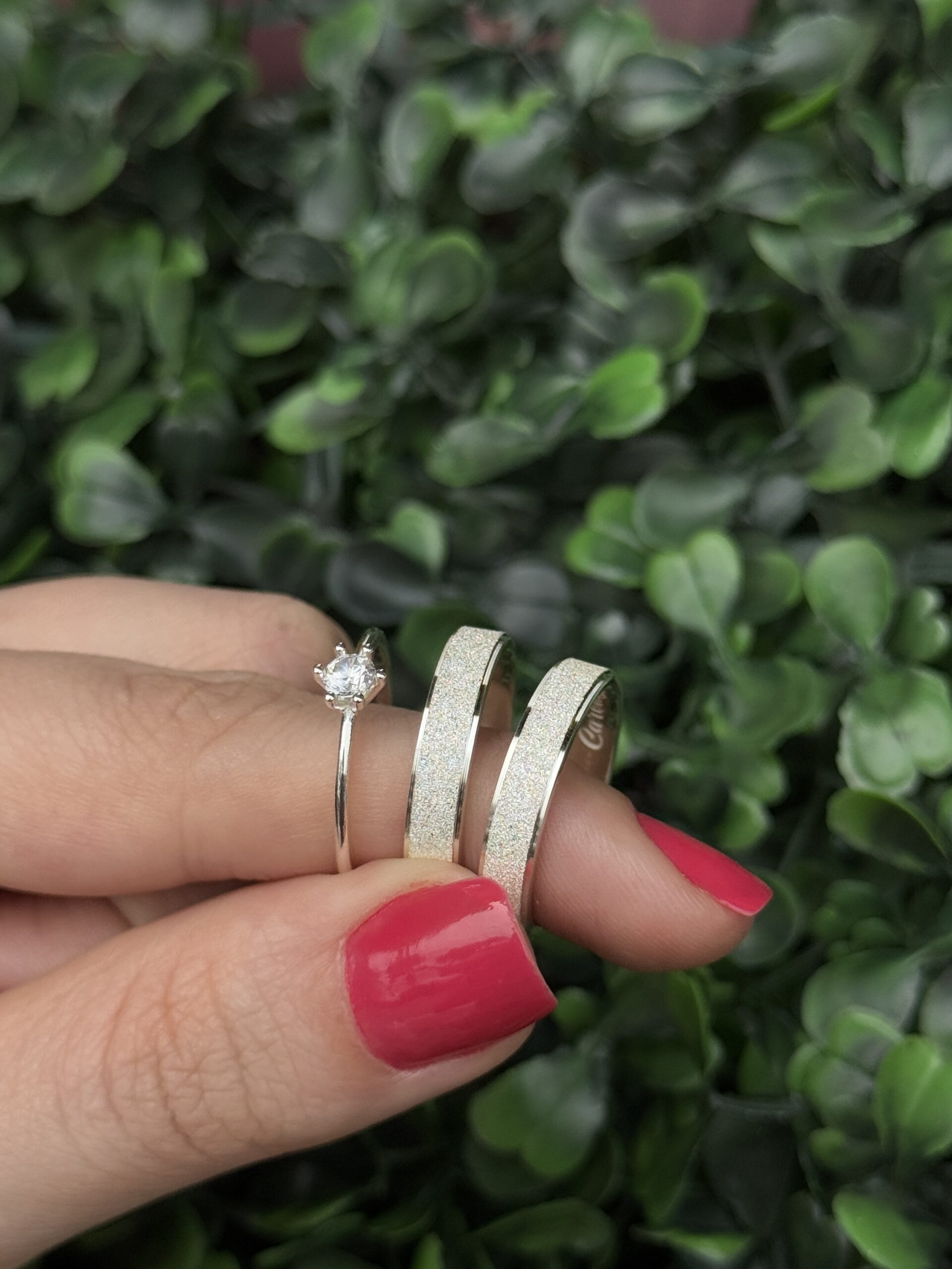 Par de aliança 5mm em prata