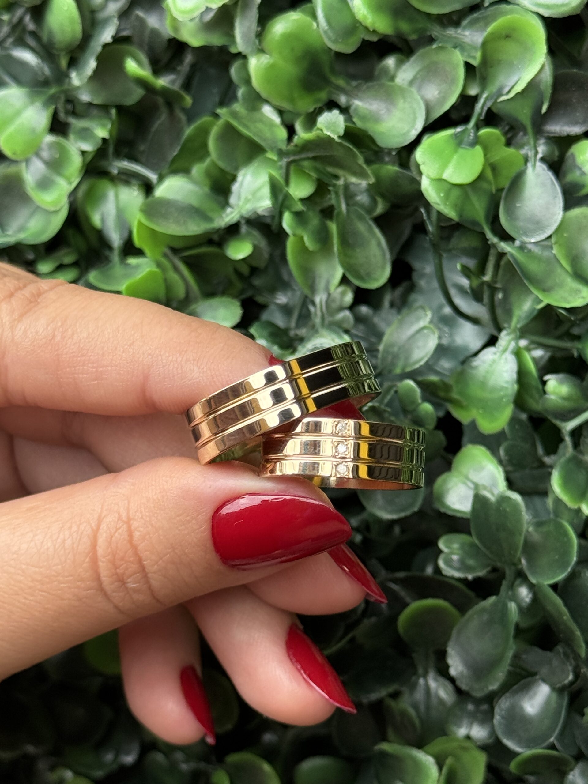 Par de aliança 6mm em ouro