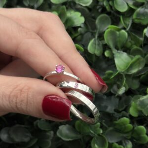 Par de aliança 3mm em prata