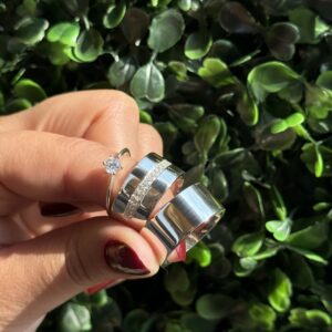 Par de aliança 10mm em prata