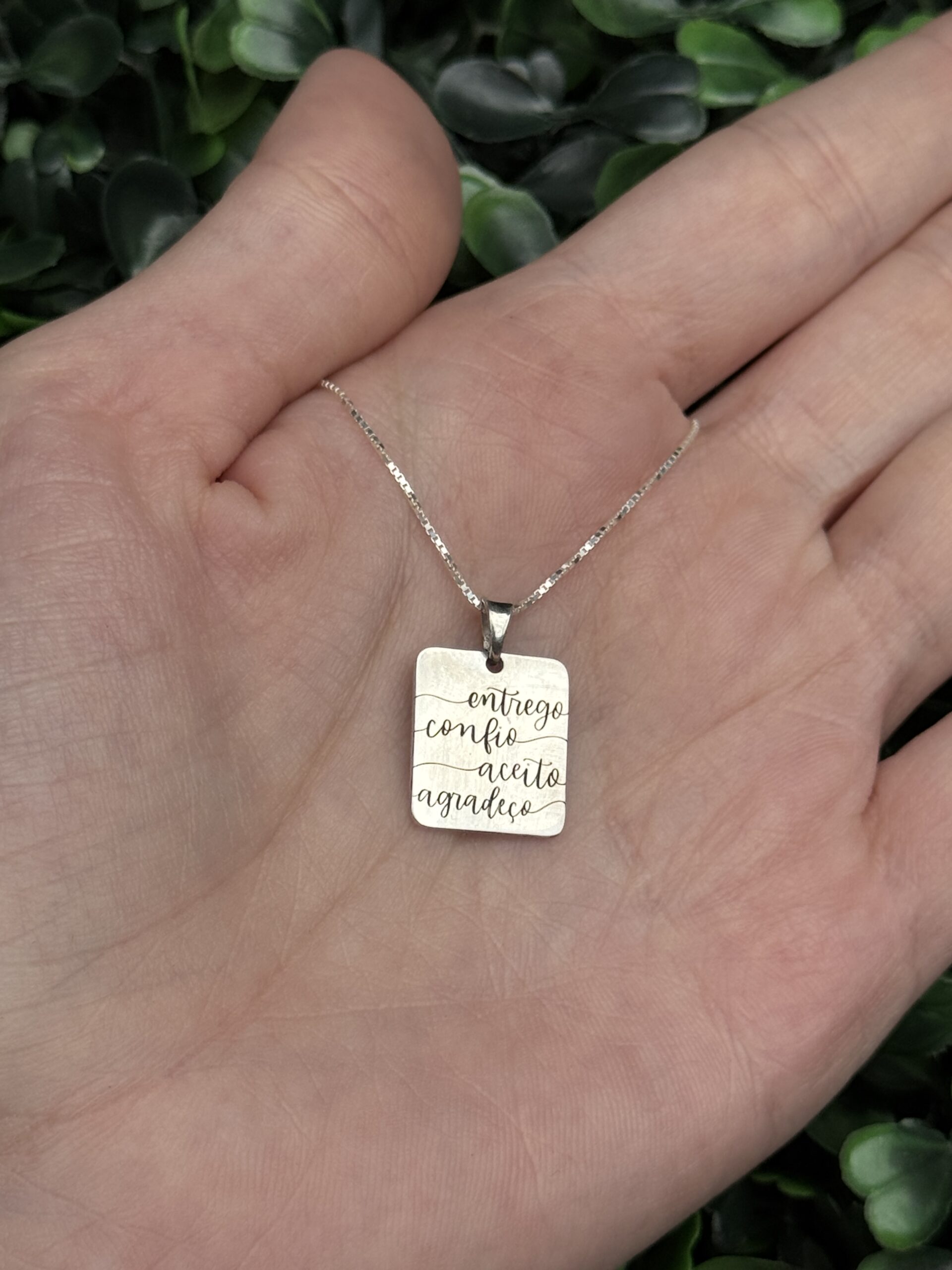 Pingente em prata - Agradeço - Imagem 3