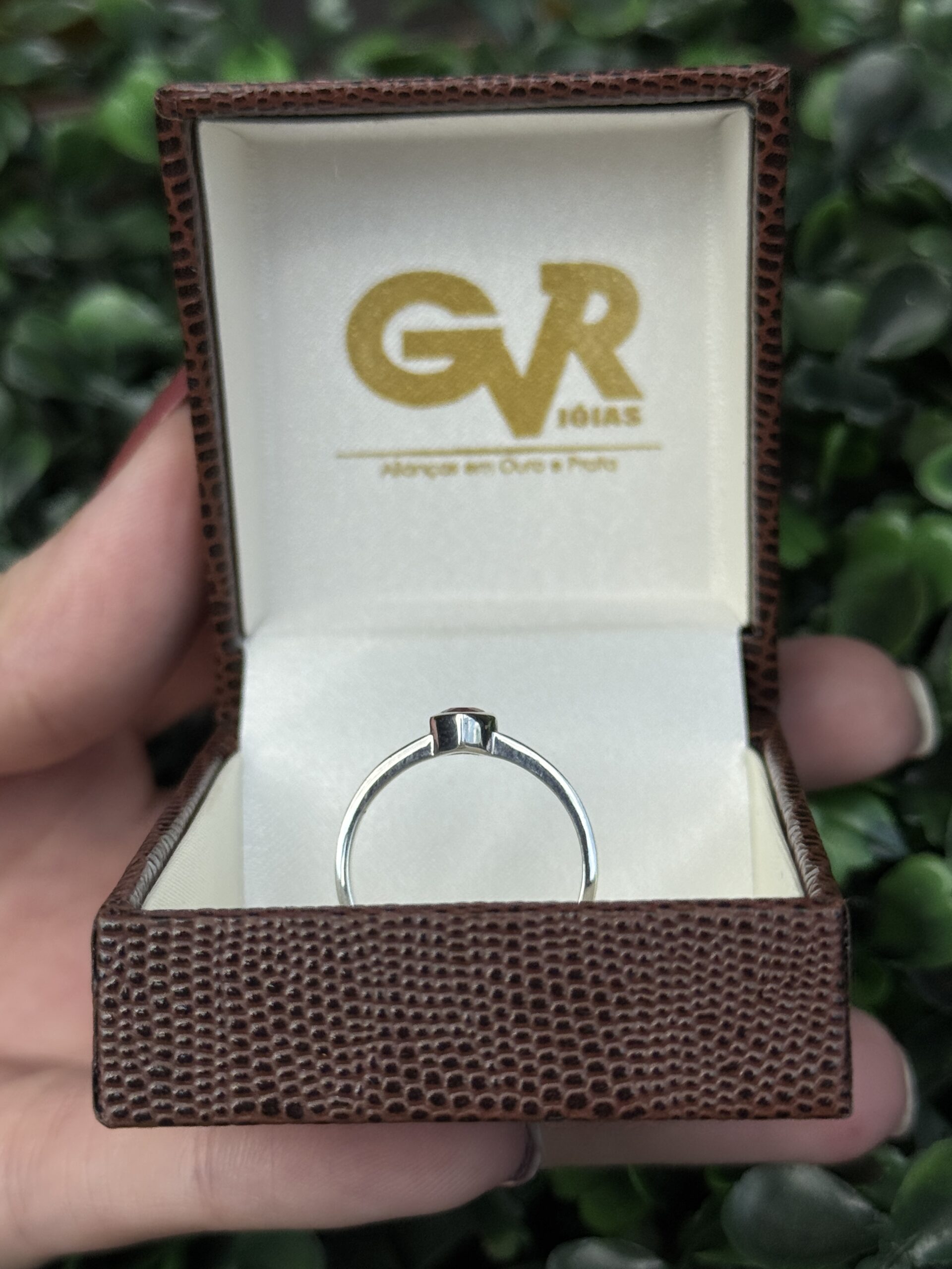 Solitário em prata modelo coração - Imagem 4