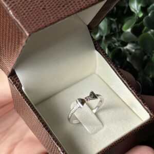 Solitário em prata princesas